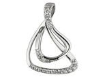 Kettenanhänger JOBO "Anhänger Silberanhänger 25 mm", silber 925, weiß, Schmuckanhänger, Damen, Silber 925 (Sterlingsilber), Kettenanhänger, 925 Silber rhodiniert mit 20 Zirkonia