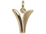 Buchstabenanhänger JOBO "Anhänger Buchstabe", gelbgold 375, Schmuckanhänger, Damen, V, Gelbgold 375, 375 Gold