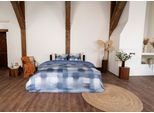 Bettwäsche KAYORI "Koya", blau, B/L: 135cm x 200cm, 1 Stk., 1 Stk., Mako-Satin, B/L: 80cm x 80cm, 2 Stk., Mako-Satin, Obermaterial: 100% Baumwolle, Bettwäsche, Bettwäsche, Hergestellt aus GOTS-zertifizierter Bio-Baumwolle