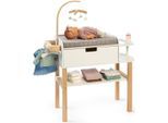 Puppenwickeltisch MUSTERKIND "Viola, natur/weiß", grau (natur, weiß, grau), Puppenmöbel, KinderB:71cm H:90cm T:30cm, Holz, B:71cm H:90cm T:30cm