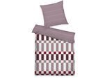Wendebettwäsche TOM TAILOR HOME "BOLD CHECK in Gr. 135x200cm oder 155x220cm", cozymauve, plum, sanftes weiß, B/L: 155cm x 220cm, 1 Stk., 1 Stk., Renforcé, B/L: 80cm x 80cm, 2 Stk., Renforcé, Obermaterial: 100% Baumwolle, Bettwäsche, Wendebettwäsche, new bedroom, gewebtes Label