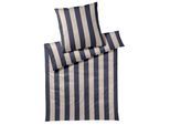 Bettwäsche ELEGANTE "Night Stripe", beige (natur), B/L: 155cm x 220cm, 1 Stk., 1 Stk., Mako-Satin, B/L: 80cm x 80cm, 2 Stk., Mako-Satin, Obermaterial: 100% Baumwolle, Bettwäsche, Bettwäsche, angenehmes Hautgefühl