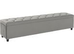 Bettbank HOME AFFAIRE "Relaxy", grau, B:180cm H:41,5cm T:40cm, Holzwerkstoff, Massivholz, Polyester, Sitzbänke, Bettbank, gesteppt, mit Staufach