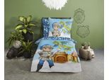 Kinderbettwäsche GOOD MORNING "Knight", bunt (multi, blau), B/L: 135cm x 200cm, 1 Stk., 1 Stk., Renforcé, B/L: 80cm x 80cm, 2 Stk., Renforcé, Obermaterial: 100% Baumwolle, Bettwäsche, Baumwolle, 135x200, Reißverschluss, Wendeoptik, Kind, Junge, Ritter