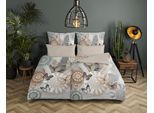 Wendebettwäsche HIP "Alrune", sand, B/L: 200cm x 200cm, 1 Stk., 2 Stk., Renforcé, B/L: 80cm x 80cm & 80cm x 80cm, 3 Stk., Renforcé, Obermaterial: 100% Baumwolle, Bettwäsche, Wendebettwäsche, Satin, Reißverschluss, Wendeoptik, Mandala, Blätter, grau, sand