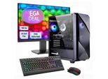 GAMEMAX Gaming-PC-Komplettsystem "MegaDeal Striker 2736 AMD Ryzen 7 5700X 16GB 1000GB SSD RTX 5060", Energieeffizienz: E (A-G), schwarz, Microsoft Windows 11 Home (64 Bit), 16 GB RAM 1.000 GB SSD, Computer_Komplettsysteme, Windows 11 + MSI PRO MP2412 Monitor 60cm (24")