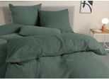 Wendebettwäsche OTTO HOME "Sari3", grün (dunkelgrün), B/L: 135cm x 200cm, 1 Stk., 1 Stk., Renforcé, B/L: 40cm x 80cm, 2 Stk., Renforcé, Obermaterial: 100% Baumwolle. Obermaterial 2: 100% Baumwolle, Bettwäsche, Wendebettwäsche, NEUHEIT: aus 100% Baumwolle in weichem Musselin, Rückseite Renforcé