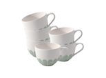 Tasse VILLEROY & BOCH "Kaffeetassen Fleur Couleur 160 ml 6er Set", grün (vert), B:8,5cm H:6,5cm, Porzellan, Trinkgefäße, Tasse, Spülmaschinenfest, Mikrowellensicher