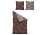 Wendebettwäsche IRISETTE "Glamour 8502", rot, B/L: 155cm x 220cm, 1 Stk., 1 Stk., Mako-Satin, B/L: 80cm x 80cm, 2 Stk., Mako-Satin, Obermaterial: 100% Baumwolle, Bettwäsche, Wendebettwäsche, edel und hochwertig
