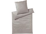 Bettwäsche ELEGANTE "Solid Jersey", beige (greige), B/L: 155cm x 220cm, 1 Stk., 1 Stk., Mako-Satin, B/L: 80cm x 80cm, 2 Stk., Mako-Satin, Obermaterial: 100% Baumwolle, Bettwäsche, Bettwäsche, angenehmes Hautgefühl