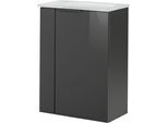 Waschtisch FACKELMANN "SBC", grau (anthrazit, anthrazit matt), B:45cm H:61,5cm T:25cm, Glas, Holzwerkstoff, Waschtische, Waschtisch, bestehend aus Becken und Unterbau, Breite ca. 45 cm