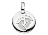Kettenanhänger JOBO "Anhänger Kinderanhänger Babyfüße", silber 925, Schmuckanhänger, Mädchen, Silber 925 (Sterlingsilber), Kettenanhänger, 925 Silber rhodiniert 13 mm