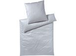 Bettwäsche YES FOR BED "Pure & Simple Uni in Gr. 135x200, 155x220 oder 200x200 cm", grau, B/L: 155cm x 200cm, 1 Stk., 1 Stk., Mako-Satin, B/L: 80cm x 80cm, 2 Stk., Mako-Satin, Obermaterial: 100% Baumwolle, Bettwäsche, Bettwäsche, Bettwäsche aus Baumwolle, zeitlose Bettwäsche mit seidigem Glanz