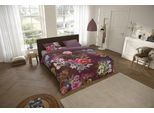 Wendebettwäsche DESCANSO "Simone", rot (bordeaux, multi), B/L: 150cm x 220cm, 1 Stk., 1 Stk., Satin, B/L: 80cm x 80cm, 2 Stk., Satin, Obermaterial: 100% Baumwolle, Bettwäsche, Wendebettwäsche, Mako Satin, 135x200, Biese, Reißverschluss, Wende, Blumen, Bordeaux