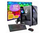 GAMEMAX Gaming-PC-Komplettsystem "MegaDeal Striker 2731 AMD Ryzen 7 5700X 16GB 1TB SSD RTX 5060", Energieeffizienz: E (A-G), schwarz, Microsoft Windows 11 Home (64 Bit), 16 GB RAM 1.000 GB SSD, Computer_Komplettsysteme, Windows 11 + MSI MAG 32C6X Curved Monitor 80cm (32")