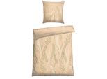 Bettwäsche SCHIESSER "Annic aus weicher Baumwolle in floralem Dessin", beige (sand), B/L: 155cm x 220cm, 1 Stk., 1 Stk., Renforcé, B/L:, 2 Stk., Renforcé, Obermaterial: 100% Baumwolle, Bettwäsche, Bettwäsche, MADE IN GREEN by OEKO-TEX