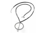 Lange Kette "Karina", Damen, Gr. onesize, Metall, schwarz, COLLEZIONE ALESSANDRO, Basic, Halsketten, mit rundem Anhänger im Antik Look