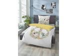Wendebettwäsche BIBERNA "Otis", gelb, B/L: 135cm x 200cm, 1 Stk., 1 Stk., Linon, B/L: 80cm x 80cm, 2 Stk., Linon, Obermaterial: 100% Baumwolle, Bettwäsche, Wendebettwäsche, Linon Qualität aus 100% Baumwolle