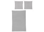 Bettwäsche IRISETTE "Easy 8517", silber (silberfarben), B/L: 140cm x 200cm, 1 Stk., 1 Stk., Seersucker, B/L: 90cm x 70cm, 2 Stk., Seersucker, Obermaterial: 100% Baumwolle, Bettwäsche, Bettwäsche, pflegeleicht