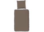 Bettwäsche "Pure uni", grau (taupe), B/L: 200cm x 200cm, 1 Stk., 2 Stk., Microfaser, B/L: 80cm x 80cm & 80cm x 80cm, 3 Stk., Microfaser, Obermaterial: 100% Polyester, PURE LUXURY COLLECTION, Bettwäsche, Bettwäsche, Mikrofaser, Pflegeleicht, Weich, unifarben, Reißverschluss
