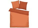 Bettwäsche TOM TAILOR HOME "TWO-TONE SOLID COLORS in Gr. 135x200cm, 155x220cm oder 200x220cm", beige (warm coral), B/L: 200cm x 220cm, 1 Stk., 2 Stk., Satin, B/L: 80cm x 80cm & 80cm x 80cm, 3 Stk., Satin, Obermaterial: 100% Baumwolle, Bettwäsche, Bettwäsche, new bedroom, Doppelnaht am Kissen