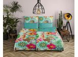 Wendebettwäsche HIP "Ximena", bunt (multi), B/L: 155cm x 220cm, 1 Stk., 1 Stk., Satin, B/L: 80cm x 80cm, 2 Stk., Satin, Obermaterial: 100% Baumwolle, Bettwäsche, Wendebettwäsche, Mako-Satin, 135x200, Reißverschluss, Wendeoptik, Mandala, Bunt, Türkis