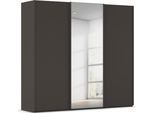 Kleiderschrank RAUCH "Schwebetürenschrank Schrank Garderobe Ankleide Schlafzimmer TARO", graphit, griffleisten graphit, B:242cm H:223cm T:69cm, Holzwerkstoff, Schränke, Kleiderschrank, 4 Breiten, optional Passepartout mit/ohne Beleuchtung MADE IN GERMANY