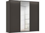 Kleiderschrank RAUCH "Schwebetürenschrank Schrank Garderobe Ankleide Schlafzimmer TARO", graphit, griffleisten graphit, B:250cm H:226cm T:70cm, Holzwerkstoff, Schränke, Kleiderschrank, 4 Breiten, optional Passepartout mit/ohne Beleuchtung MADE IN GERMANY