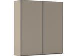 Kleiderschrank RAUCH "Schwebetürenschrank Schrank Garderobe Ankleide Schlafzimmer TARO", fango, griffleisten alufarben, B:201cm H:223cm T:69cm, Holzwerkstoff, Schränke, Kleiderschrank, 4 Breiten, optional Passepartout mit/ohne Beleuchtung MADE IN GERMANY