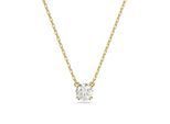 Kette mit Anhänger SWAROVSKI "Stilla Round", gold (gelbgoldfarben, kristallweiß), Halsketten, Damen, Metall, L: 42 B: 0,9mm, mit Swarovski Kristall, B:0,9mm