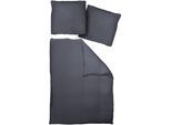 Bettwäsche ADAM "Uni Collection light", blau (dunkelblau), B/L: 155cm x 200cm, 1 Stk., 1 Stk., Renforcé, B/L: 80cm x 80cm, 2 Stk., Renforcé, Obermaterial: 100% Baumwolle, Bettwäsche, Bettwäsche, aus 100 % Bio-Baumwolle, 2 teilig - Bettwäsche Set