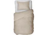Bettwäsche KAYORI "Watari", beige (natur), B/L: 135cm x 200cm, 1 Stk., 1 Stk., Leinen-Perkal, B/L: 80cm x 80cm, 2 Stk., Leinen-Perkal, Obermaterial: 80% Baumwolle, 20% Leinen, Bettwäsche, Bettwäsche, 65% Baumwolle - 35% Leinen