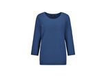 Rundhalspullover GOLDNER "Kurzgröße Halbarm Baumwollpullover mit Struktur", Damen, Gr. 24, blau (royalblau), Obermaterial: 100% Baumwolle CO., Modisch, Pullover Rundhalspullover, Rundhalsausschnitt