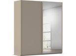 Kleiderschrank RAUCH "Schwebetürenschrank Schrank Garderobe Ankleide Schlafzimmer TARO", fango, griffleisten fango, B:201cm H:223cm T:69cm, Holzwerkstoff, Schränke, Kleiderschrank, 4 Breiten, optional Passepartout mit/ohne Beleuchtung MADE IN GERMANY