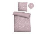 Kinderbettwäsche BIBERNA "0840520", lila (brombeer), B/L: 135cm x 200cm, 1 Stk., 1 Stk., Flanell, B/L: 80cm x 80cm, 2 Stk., Flanell, Obermaterial: 100% Baumwolle, Bettwäsche, kuschelig warm, samtweich, Melange, 100% Baumwolle, made in Germany
