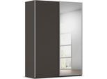 Kleiderschrank RAUCH "Schwebetürenschrank Schrank Garderobe Ankleide Schlafzimmer TARO", graphit, griffleisten alufarben, B:162cm H:223cm T:69cm, Holzwerkstoff, Schränke, Kleiderschrank, 4 Breiten, optional Passepartout mit/ohne Beleuchtung MADE IN GERMANY