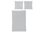 Bettwäsche IRISETTE "Easy 8516", silber (silberfarben), B/L: 155cm x 200cm, 1 Stk., 1 Stk., Seersucker, B/L: 80cm x 80cm, 2 Stk., Seersucker, Obermaterial: 100% Baumwolle, Bettwäsche, Bettwäsche, pflegeleicht