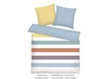 Bettwäsche TOM TAILOR HOME "COLORED STRIPES in Gr. 135x200cm, 155x220cm, 200x220cm oder 100x135cm", bunt (multi colour), B/L: 200cm x 220cm, 1 Stk., 2 Stk., Renforcé, B/L: 80cm x 80cm & 80cm x 80cm, 3 Stk., Renforcé, Obermaterial: 100% Baumwolle, Bettwäsche, Bettwäsche, new bedroom, gewebtes Label