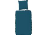 Bettwäsche "Pure uni", blau (petrol), B/L: 135cm x 200cm, 1 Stk., 1 Stk., Microfaser, B/L: 80cm x 80cm, 2 Stk., Microfaser, Obermaterial: 100% Polyester, PURE LUXURY COLLECTION, Bettwäsche, Bettwäsche, Mikrofaser, Pflegeleicht, Weich, unifarben, Reißverschluss