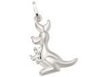 Kettenanhänger JOBO "Anhänger Kinderanhänger Känguru 21 mm", silber 925, Schmuckanhänger, Mädchen, Silber 925 (Sterlingsilber), Kettenanhänger, 925 Silber rhodiniert