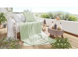 Bettwäsche PRIMERA "Summer-Set Stone-Washed, Kissenbezug + Tuch", grün (salbei), B/L: 150cm x 220cm, 1 Stk., 1 Stk., Renforcé, B/L: 80cm x 80cm, 2 Stk., Renforcé, Obermaterial: 100% Baumwolle, Bettwäsche, Bettwäsche, die perfekte Lösung für heiße Nächte