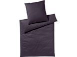 Bettwäsche YES FOR BED "Pure & Simple Uni in Gr. 135x200, 155x220 oder 200x200 cm", grau (anthrazit), B/L: 155cm x 220cm, 1 Stk., 1 Stk., Mako-Satin, B/L: 80cm x 80cm, 2 Stk., Mako-Satin, Obermaterial: 100% Baumwolle, Bettwäsche, Bettwäsche, Bettwäsche aus Baumwolle, zeitlose Bettwäsche mit seidigem Glanz