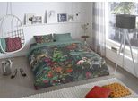Wendebettwäsche GOOD MORNING "Funky", bunt (multi, anthrazit, grün), B/L: 135cm x 200cm, 1 Stk., 1 Stk., Renforcé, B/L: 80cm x 80cm, 2 Stk., Renforcé, Obermaterial: 100% Baumwolle, Bettwäsche, Wendebettwäsche, Mako-Satin, 135x200, Reißverschluss, Wendeoptik, Mandala, Leopard