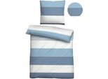 Bettwäsche BIBERNA "Antonia", blau (taubenblau), B/L: 155cm x 200cm, 1 Stk., 1 Stk., Mako-Satin, B/L: 80cm x 80cm, 2 Stk., Mako-Satin, Obermaterial: 100% Baumwolle, Bettwäsche, Bettwäsche, feiner Glanz + weicher Griff, pflegeleicht, ganzjährig einsetzbar, RV