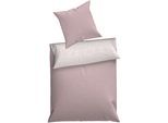 Wendebettwäsche DYCKHOFF "Uni", rose, B/L: 155cm x 220cm, 1 Stk., 1 Stk., Renforcé, B/L: 80cm x 80cm, 2 Stk., Renforcé, Obermaterial: 100% Baumwolle, Bettwäsche, Wendebettwäsche, Baumwolle, Renforcé, 100x135, Baby, Unifarben Meerblau, Reißverschluss