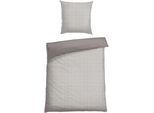 Wendebettwäsche SCHIESSER "Vichy aus weicher Baumwolle mit Karos", grau, B/L: 135cm x 200cm, 1 Stk., 1 Stk., Renforcé, B/L: 80cm x 80cm, 2 Stk., Renforcé, Obermaterial: 100% Baumwolle, Bettwäsche, Wendebettwäsche, Made in Green