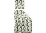 Bettwäsche ADAM "Leinenbettwäsche Dots", grün (dunkelgrün), B/L: 135cm x 200cm, 1 Stk., 1 Stk., Jacquard, B/L: 80cm x 80cm, 2 Stk., Jacquard, Obermaterial: 73% Leinen, 27% Baumwolle, Bettwäsche, Bettwäsche, aus 73% Leinen & 27% Bio-Baumwolle, 2 teilig - Leinenbettwäsche