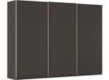 Kleiderschrank RAUCH "Schwebetürenschrank Schrank Garderobe Ankleide Schlafzimmer TARO", graphit, griffleisten alufarben, B:301cm H:223cm T:69cm, Holzwerkstoff, Schränke, Kleiderschrank, 4 Breiten, optional Passepartout mit/ohne Beleuchtung MADE IN GERMANY