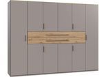 Drehtürenschrank WIMEX "Digit, erhältlich in den Breiten 180cm, 225cm oder 270cm", saharagrau, absetzung und griffe artisan eiche nachbildung, B:270cm H:208cm T:58cm, Holzwerkstoff, Schränke, Drehtürenschrank, Kleiderschrank inkl. zwei Schubkästen in zentraler Höhe
