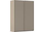 Kleiderschrank RAUCH "Schwebetürenschrank Schrank Garderobe Ankleide Schlafzimmer TARO", fango, griffleisten fango, B:162cm H:223cm T:69cm, Holzwerkstoff, Schränke, Kleiderschrank, 4 Breiten, optional Passepartout mit/ohne Beleuchtung MADE IN GERMANY